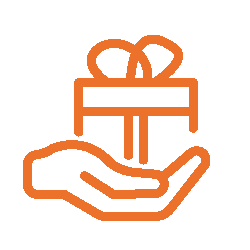 hand holding gift icon